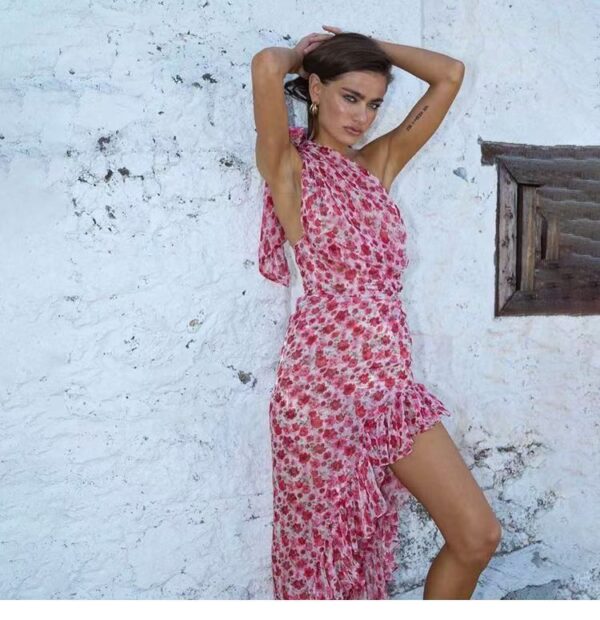 Floral cross-neck dress - 图片 3