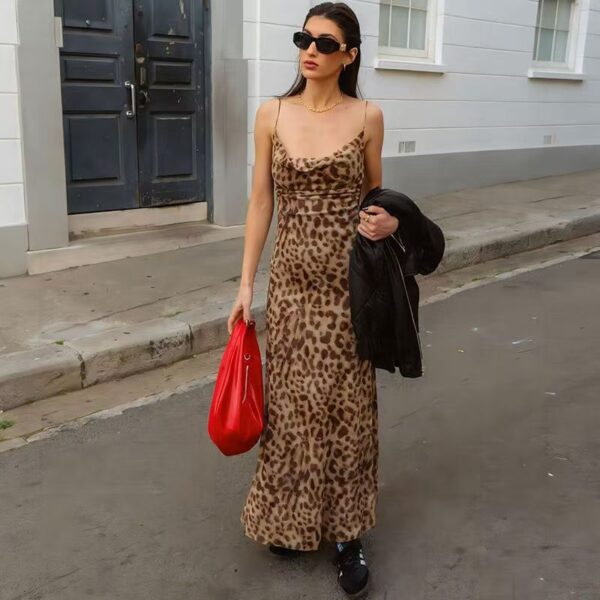 Leopard print dress, slim dress - 图片 9
