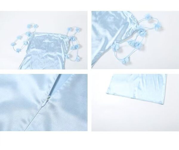 Three-dimensional floral halter dress - 图片 10