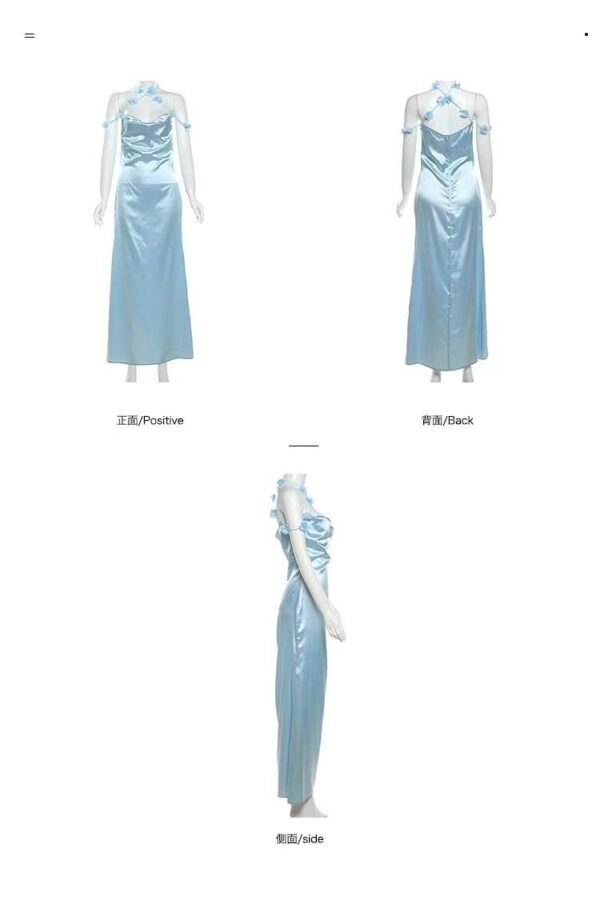 Three-dimensional floral halter dress - 图片 11
